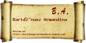 Bartánusz Armandina névjegykártya